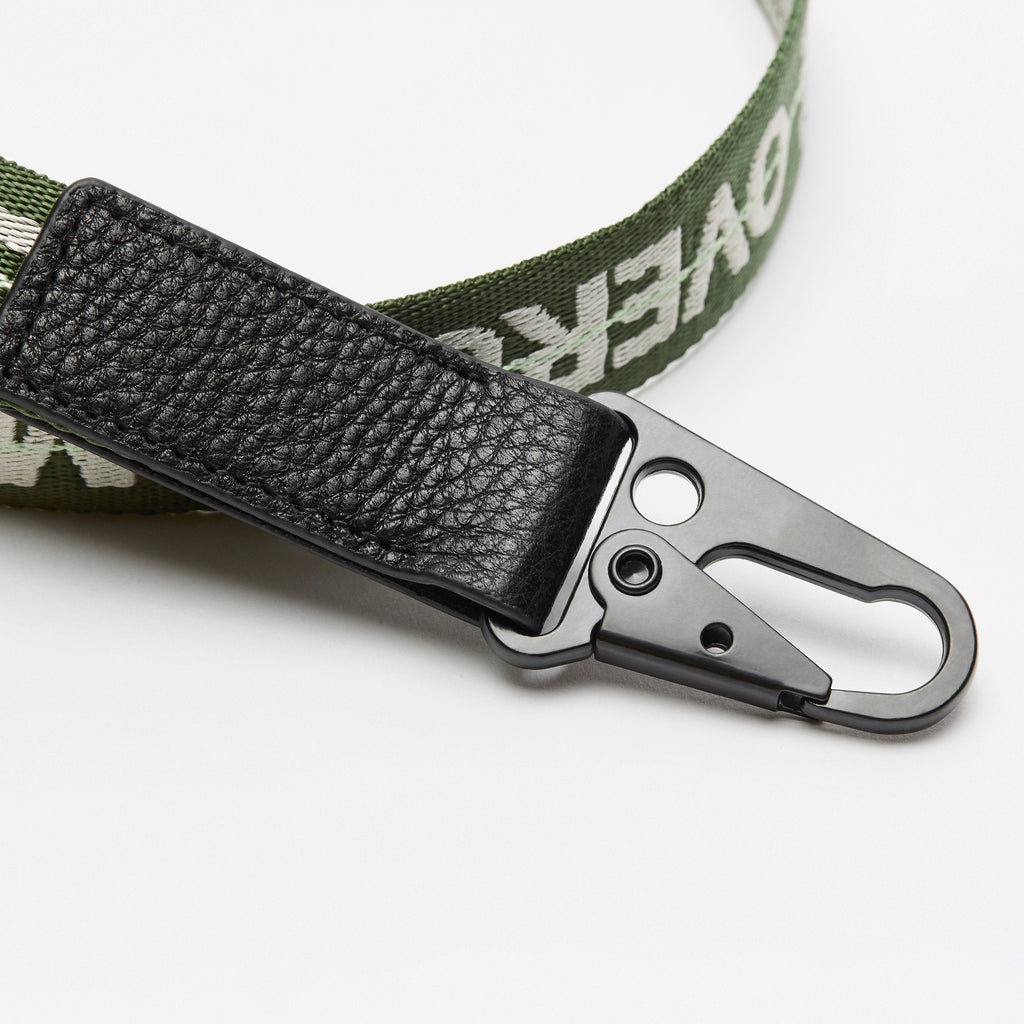 Ribbon Lead with Leather in Rose and Green