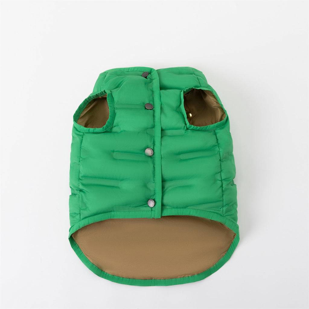 Sleeveless Button Up Puffer Jacket