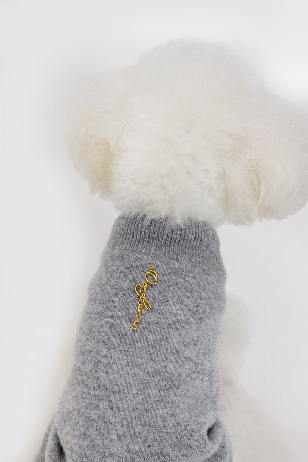 Sleeveless Wool Jumper with Golden Metal Logo
