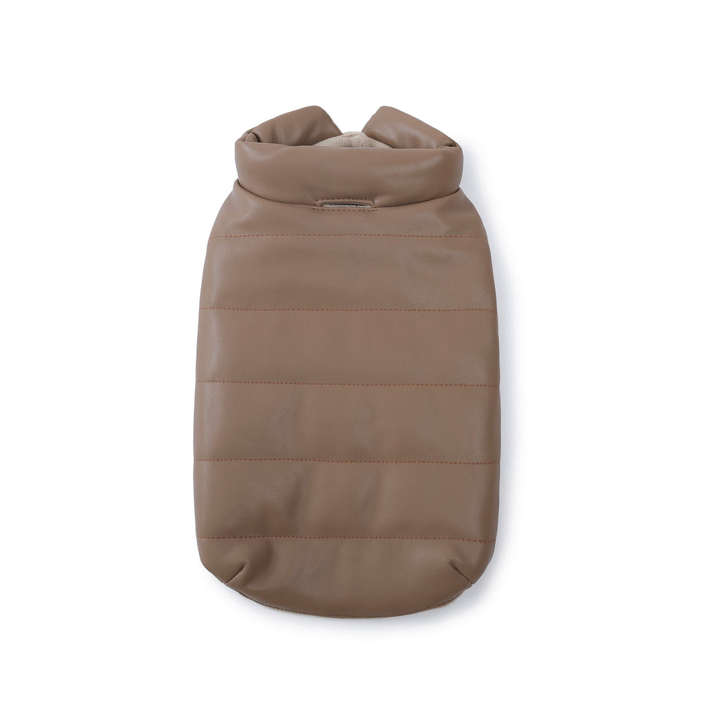 Sleeveless Leather Jacket with Harness Detail