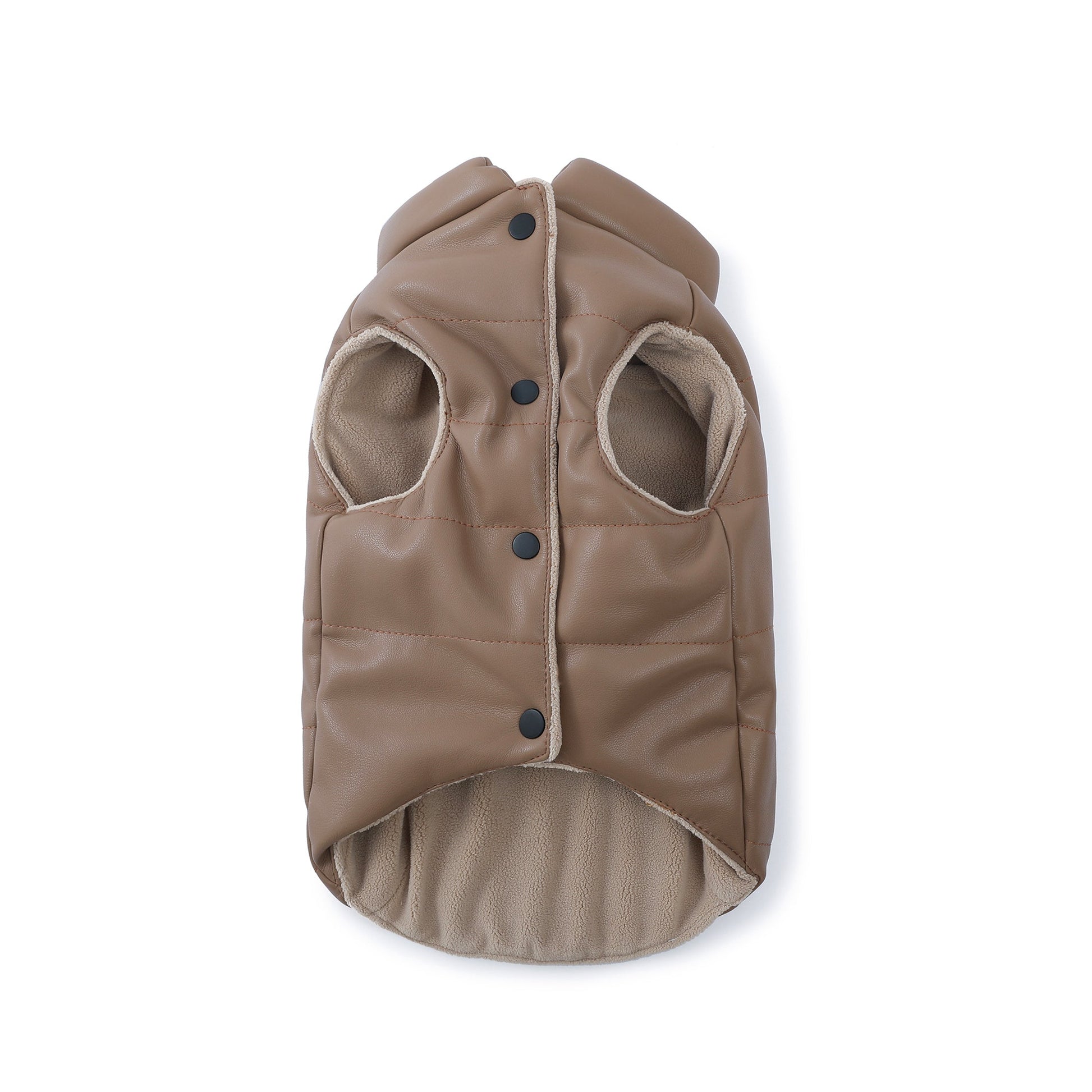 Sleeveless Leather Jacket with Harness Detail