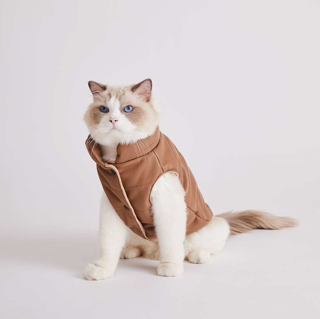 Sleeveless Leather Jacket with Harness Detail