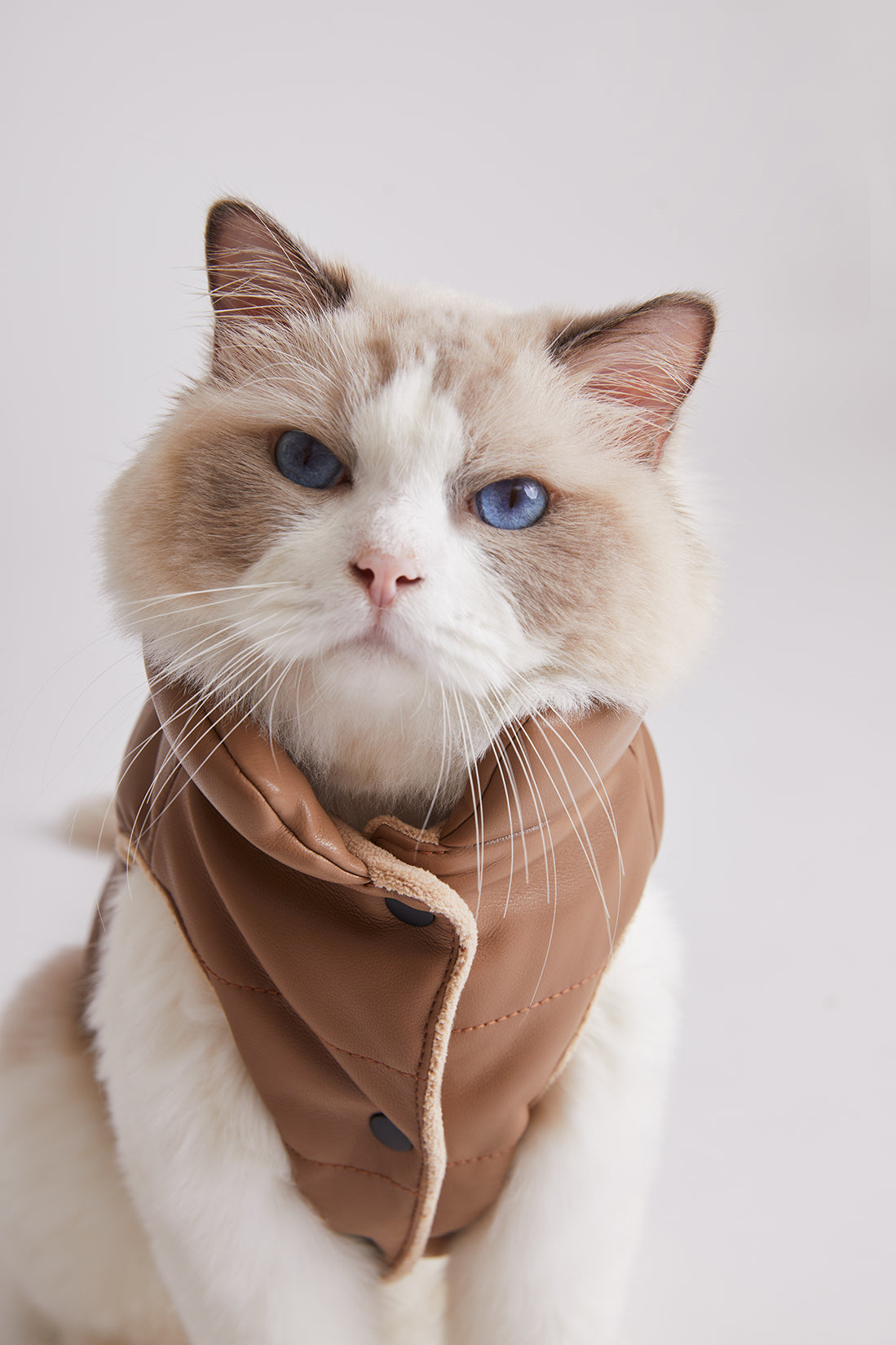 Sleeveless Leather Jacket with Harness Detail