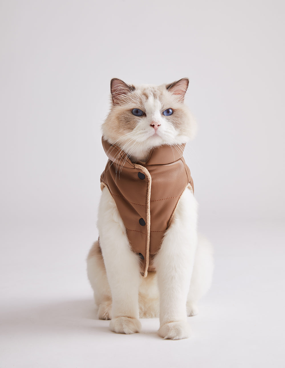 Sleeveless Leather Jacket with Harness Detail