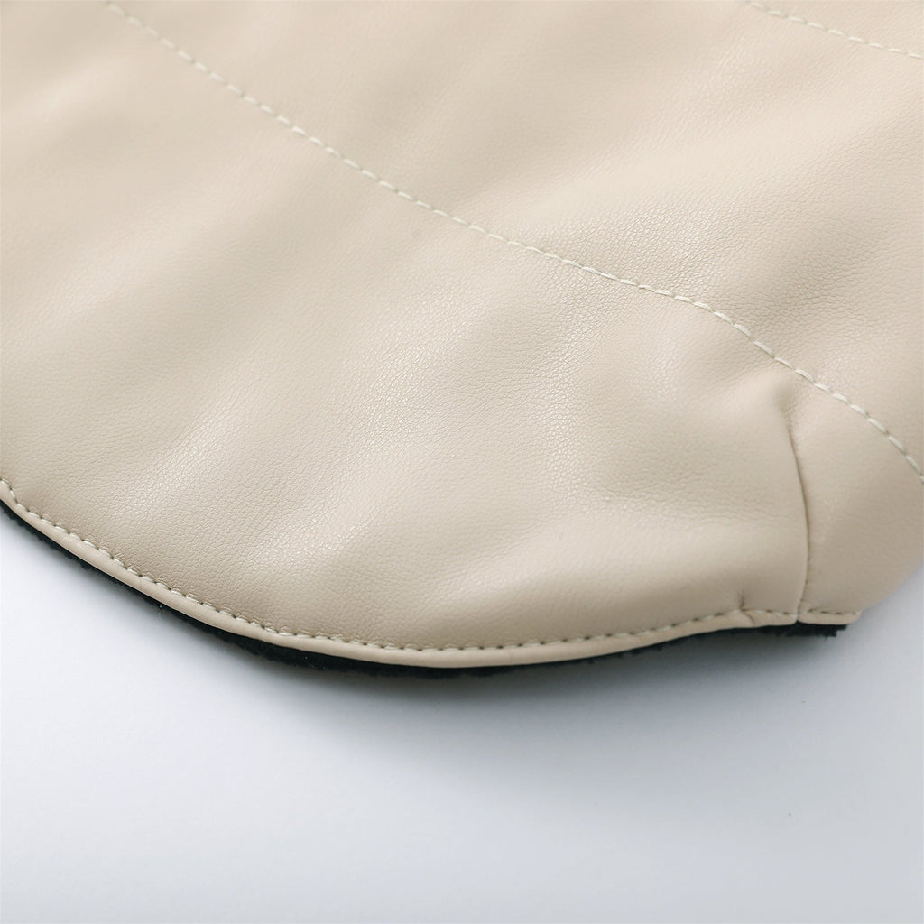 Sleeveless Leather Jacket with Harness Detail