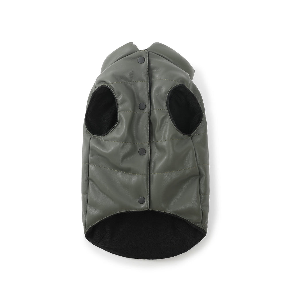 Sleeveless Leather Jacket with Harness Detail