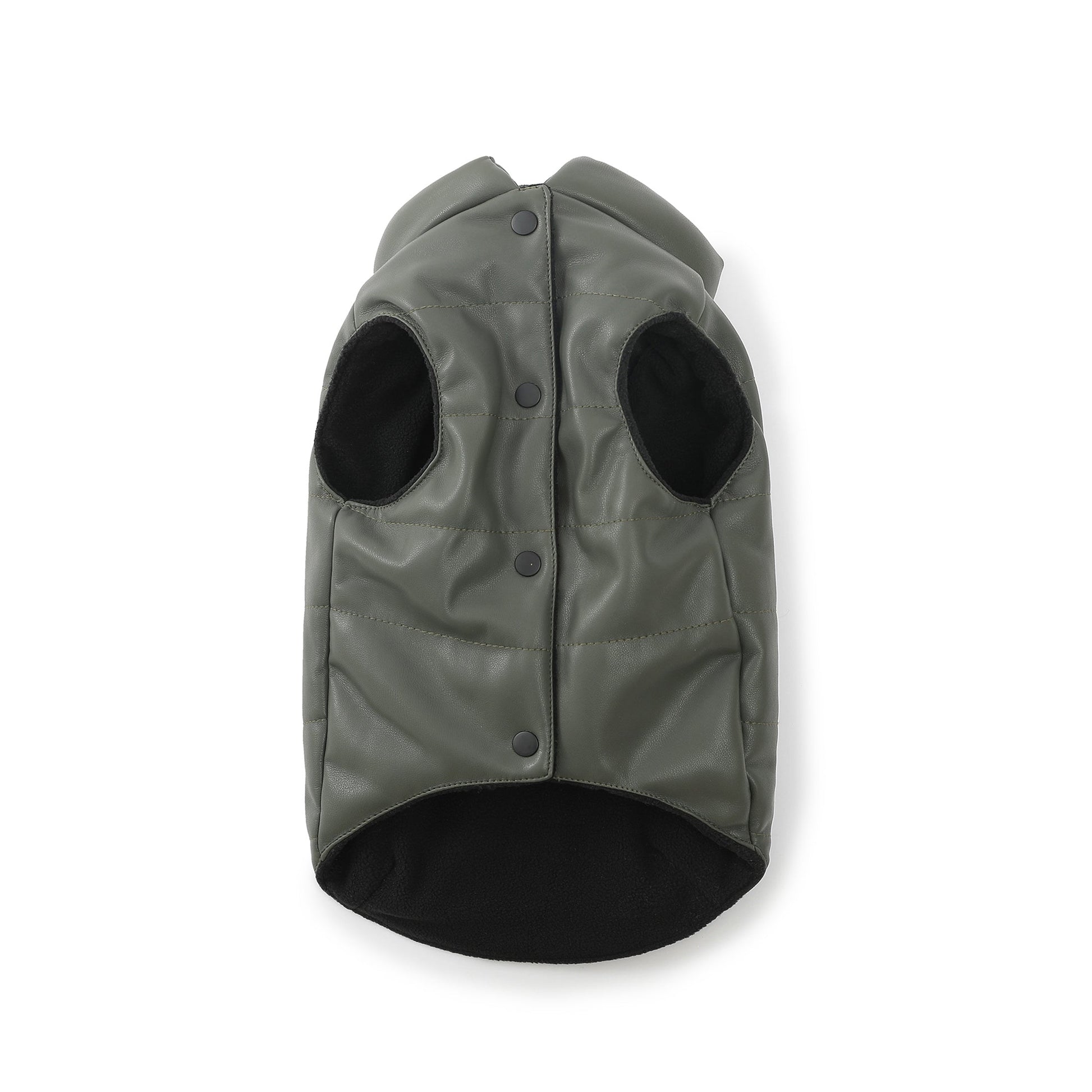 Sleeveless Leather Jacket with Harness Detail