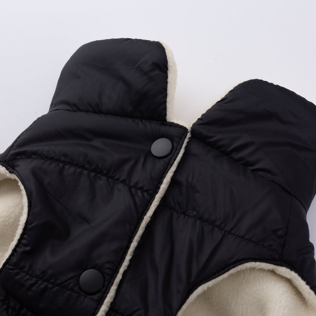Sleeveless Puffer Jacket with Golden Logo