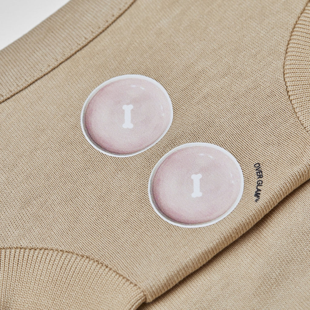 Apricot T-Shirt with Bowls Pattern