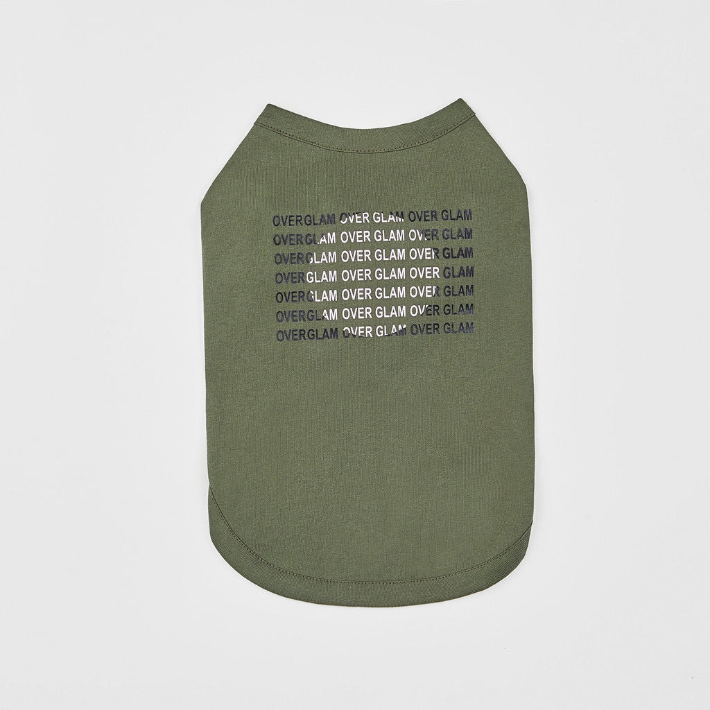 Green Cotton T-Shirt with Overglam Logo Pattern