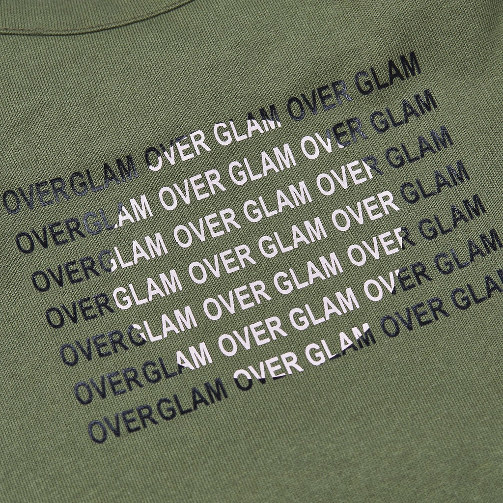 Green Cotton T-Shirt with Overglam Logo Pattern