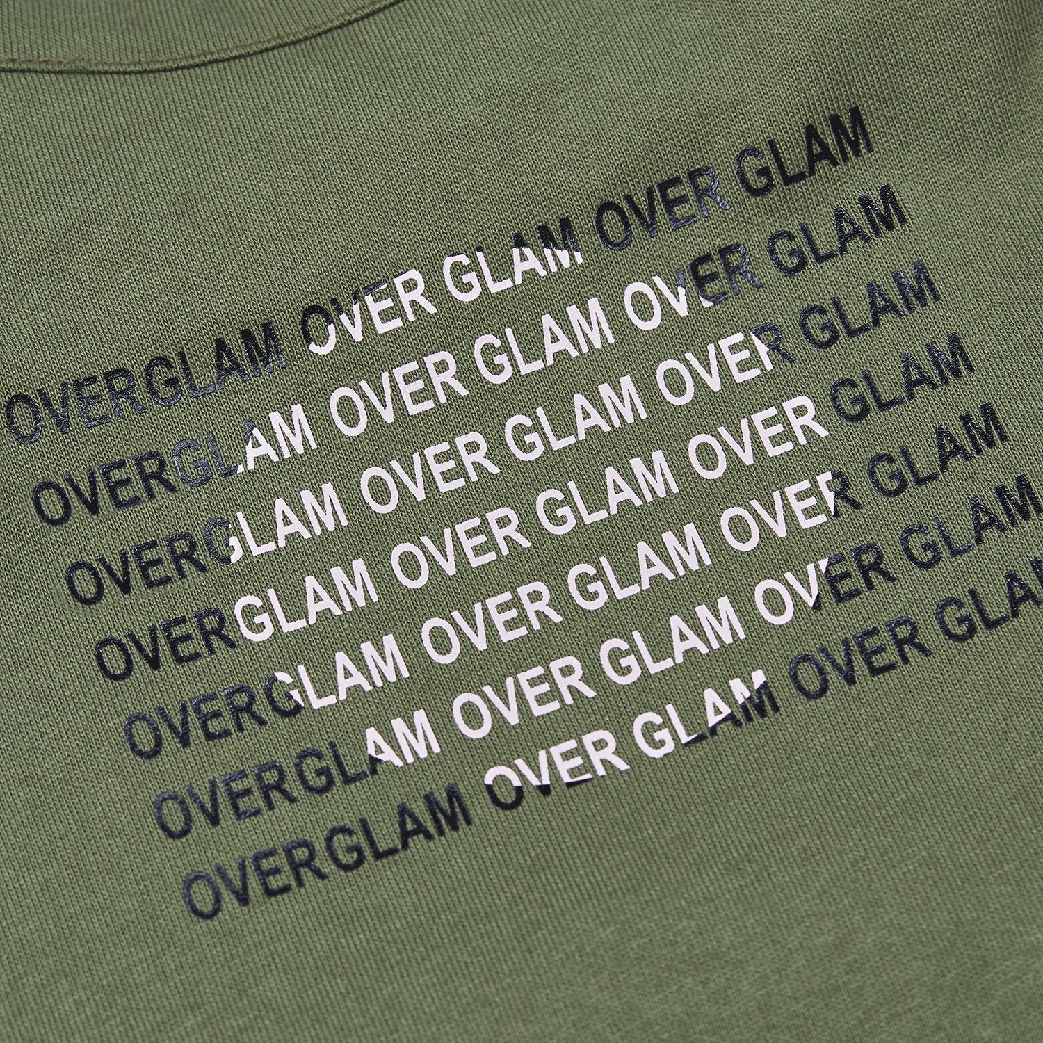 Green Cotton T-Shirt with Overglam Logo Pattern