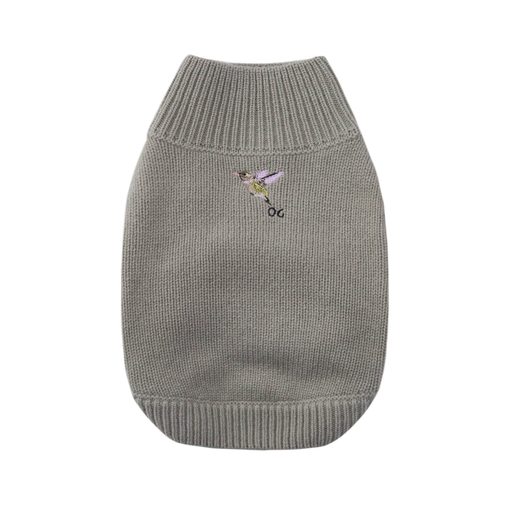Turtleneck Long Sleeve Jumper with Embroidered Bird