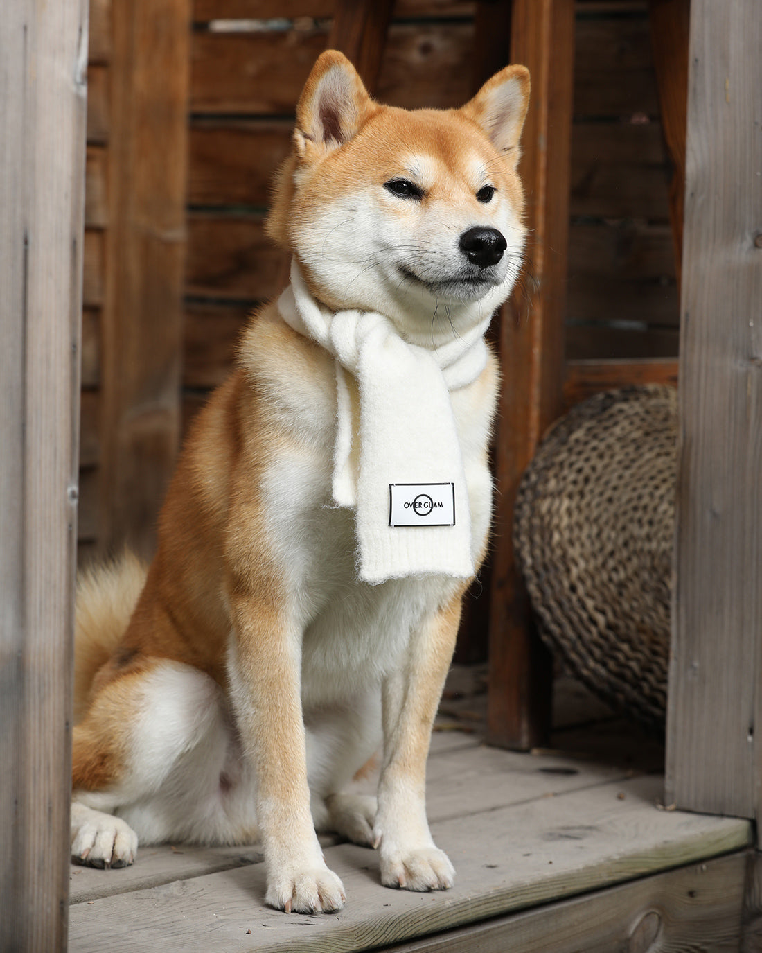 White Woolen Pet Scarf