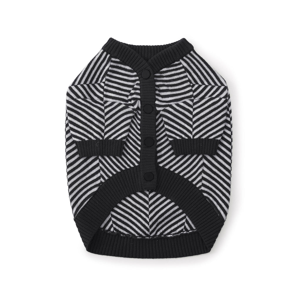 Zig Zag Striped Cardigan Sweater