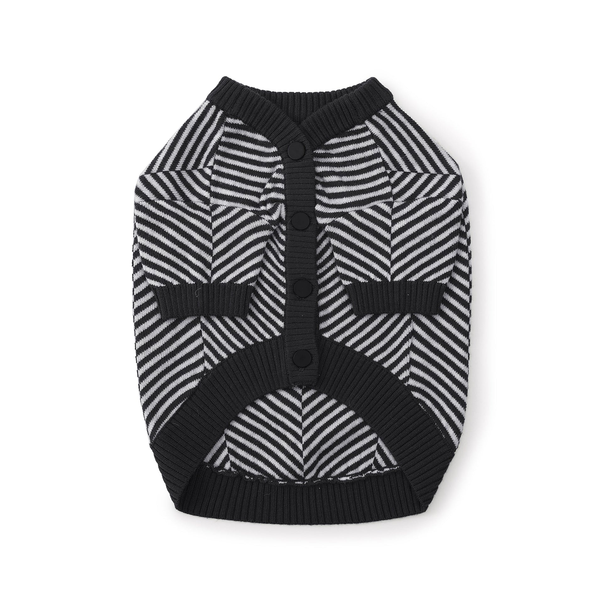 Zig Zag Striped Cardigan Sweater