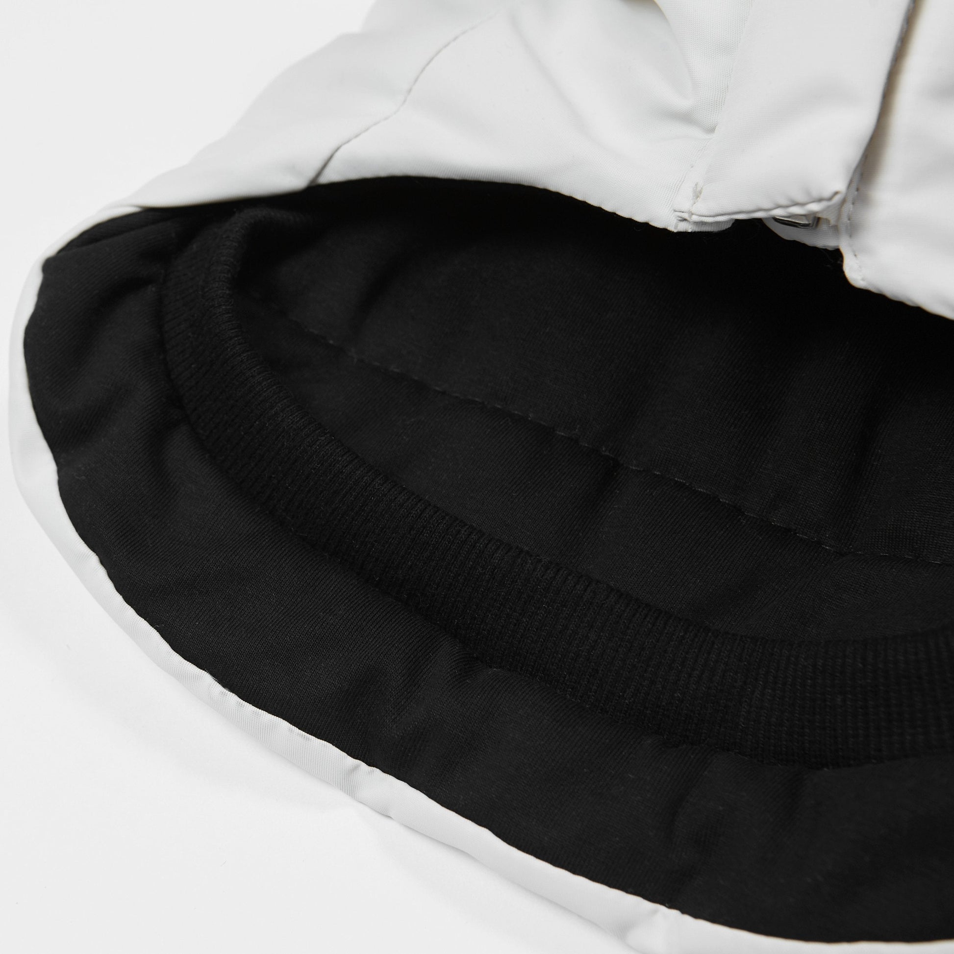 White Zip Up Puffer Ski Jacket with Embroidered Slogan