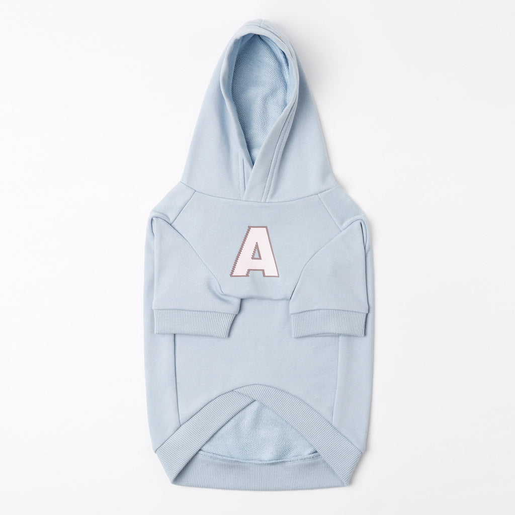 A Print Hoodie in Baby Blue or Brown