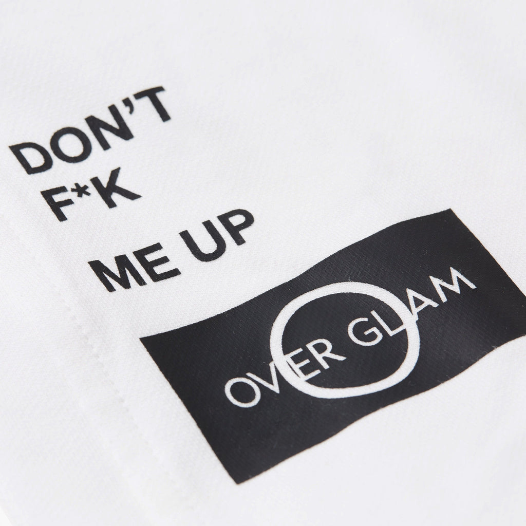 Don't Mess Me Up Hoodie White and Apricot