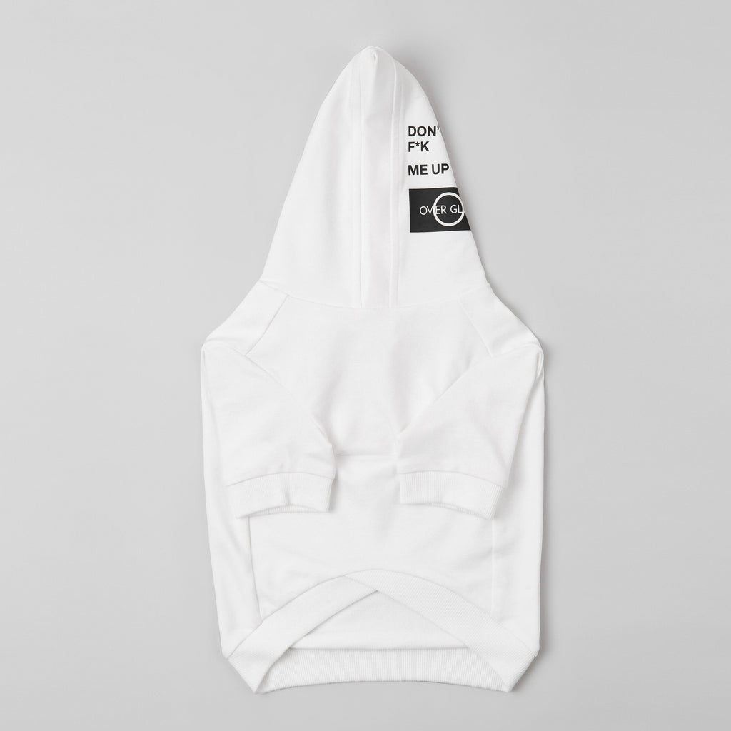 Don't Mess Me Up Hoodie White and Apricot
