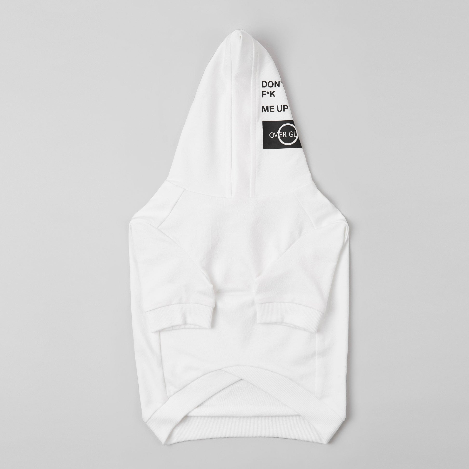 Don't Mess Me Up Hoodie White and Apricot