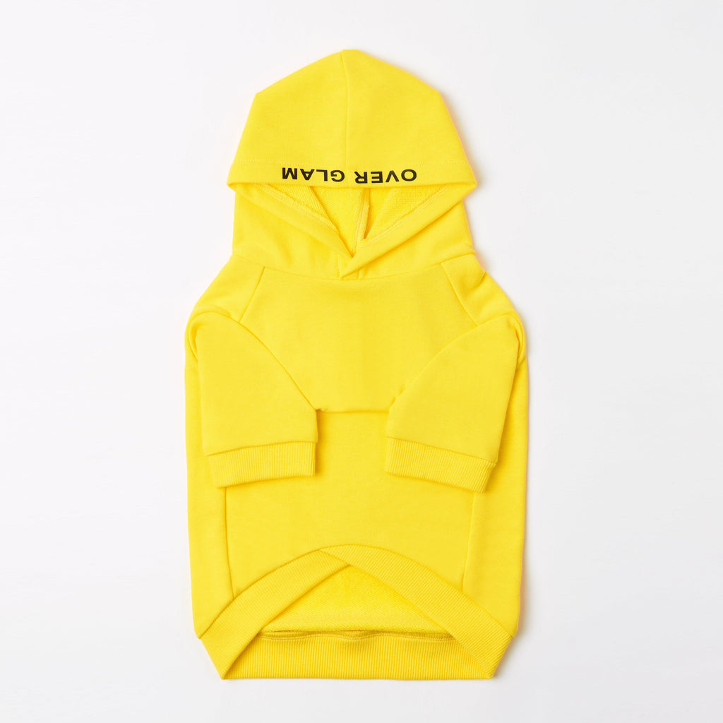 Overglam Print Hoodie in Black and Yellow