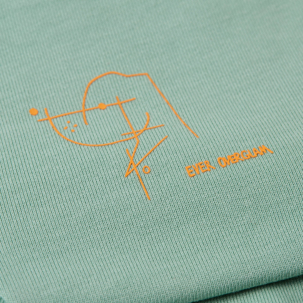 Stick Figure Hoodie in White and Mint Green