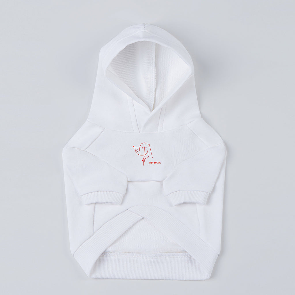 Stick Figure Hoodie in White and Mint Green