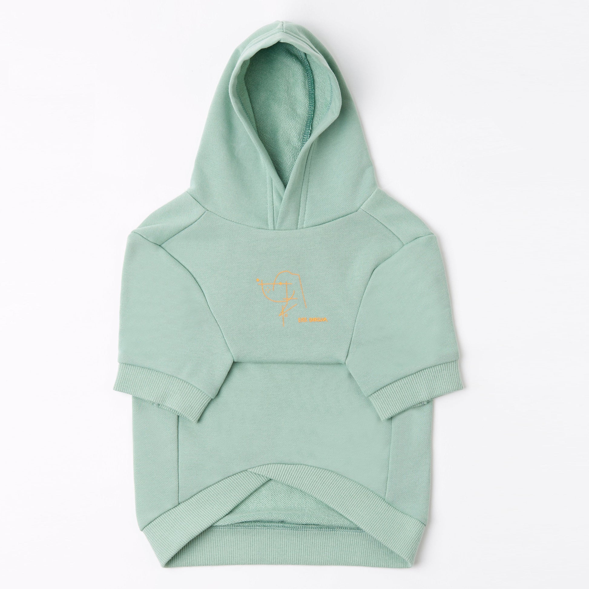 Stick Figure Hoodie in White and Mint Green