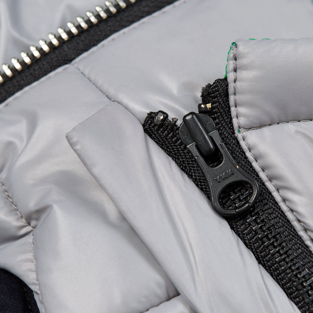 Sleeveless Puffer Jacket with Hood in Grey