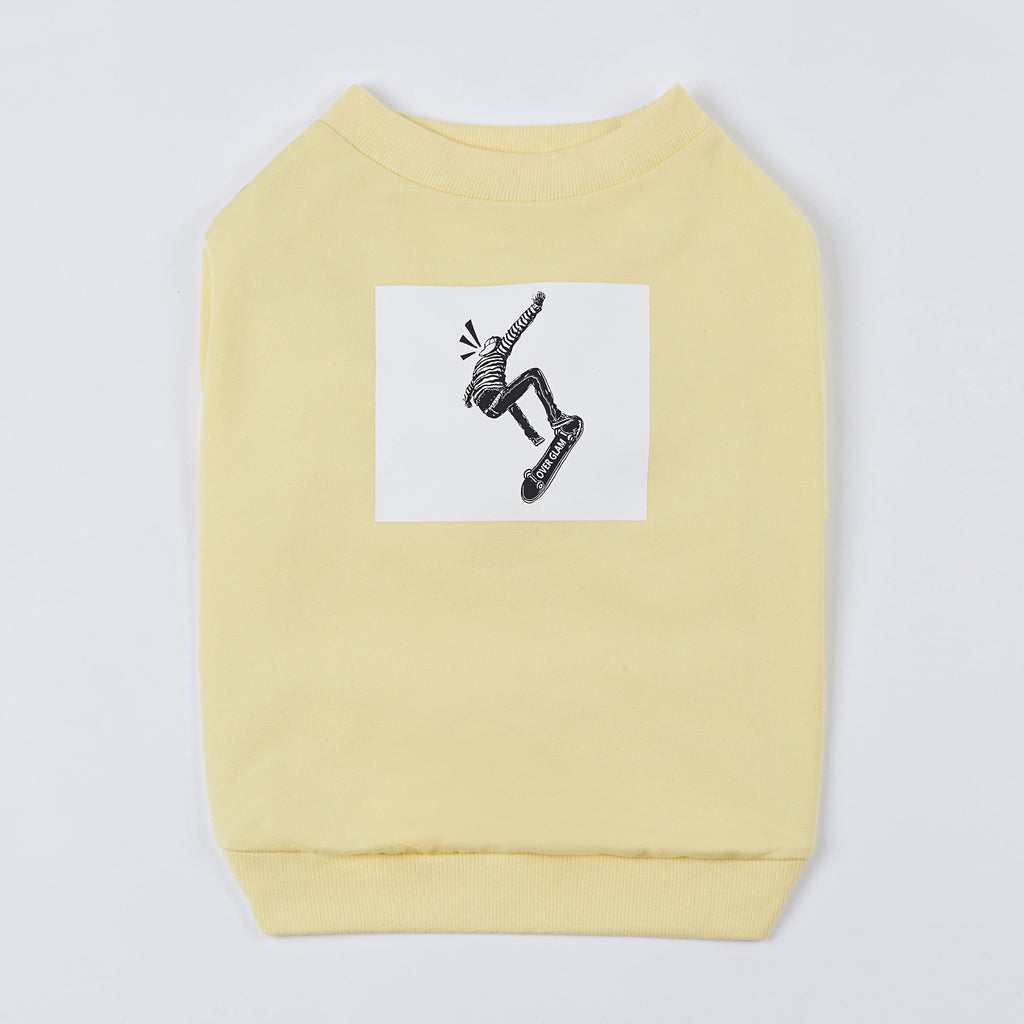 Skateboard Print Sweatshirt in Black and White