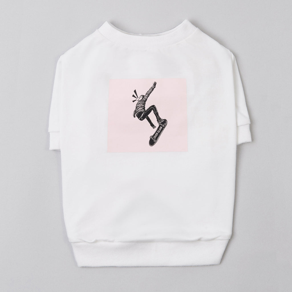 Skateboard Print Sweatshirt in Black and White