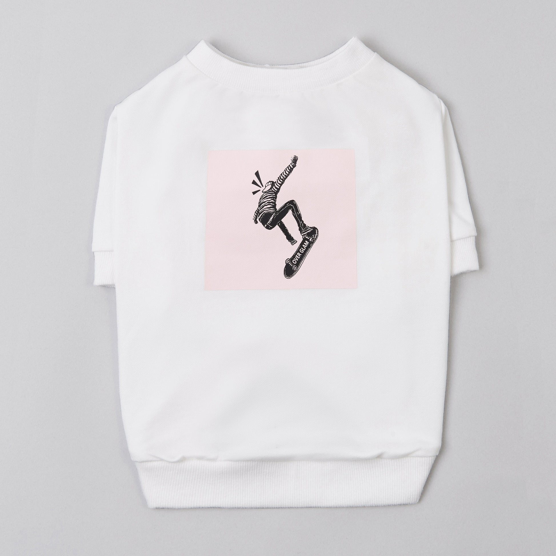 Skateboard Print Sweatshirt in Black and White