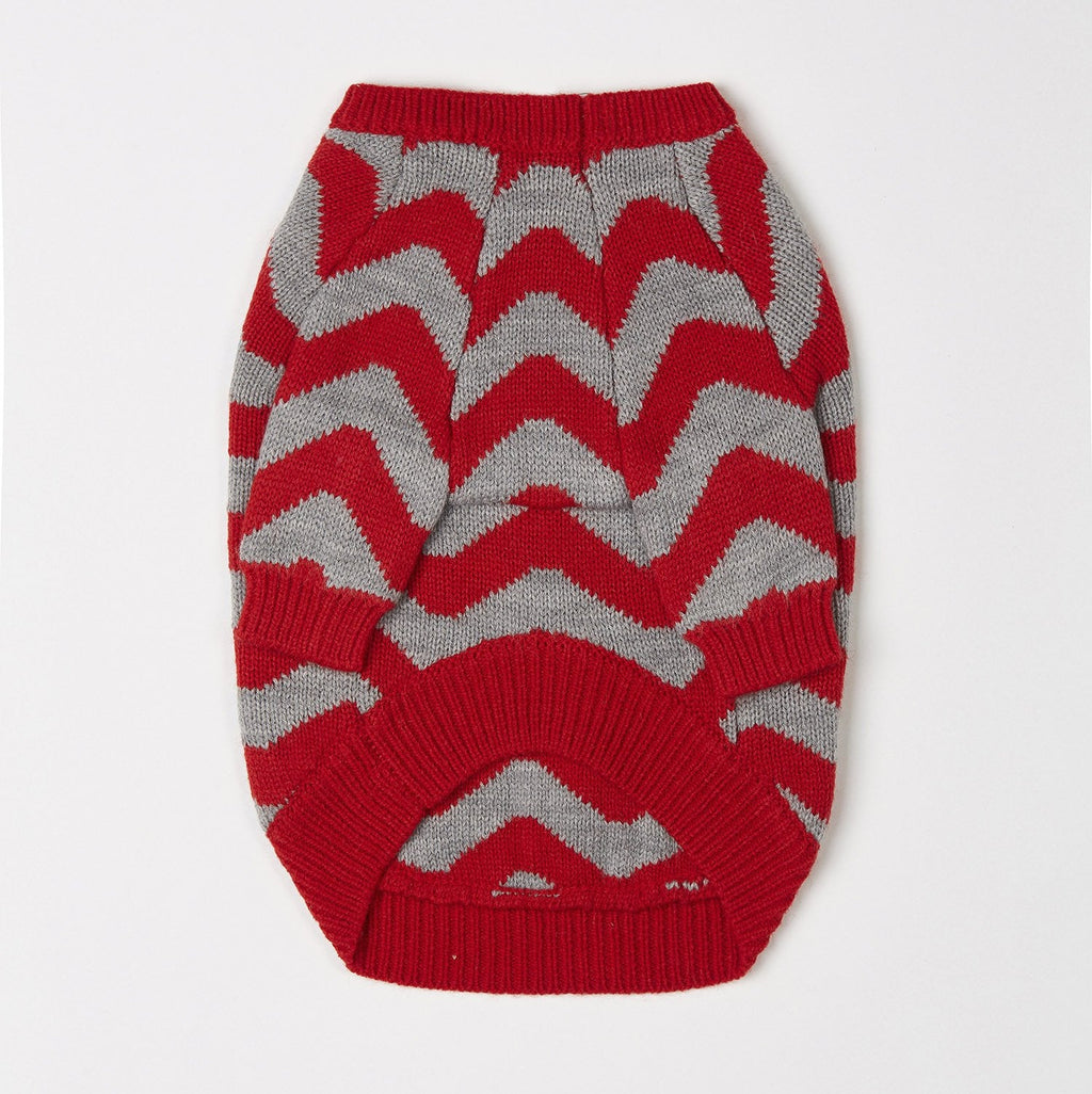 Zig Zag Jumper in Red and Black