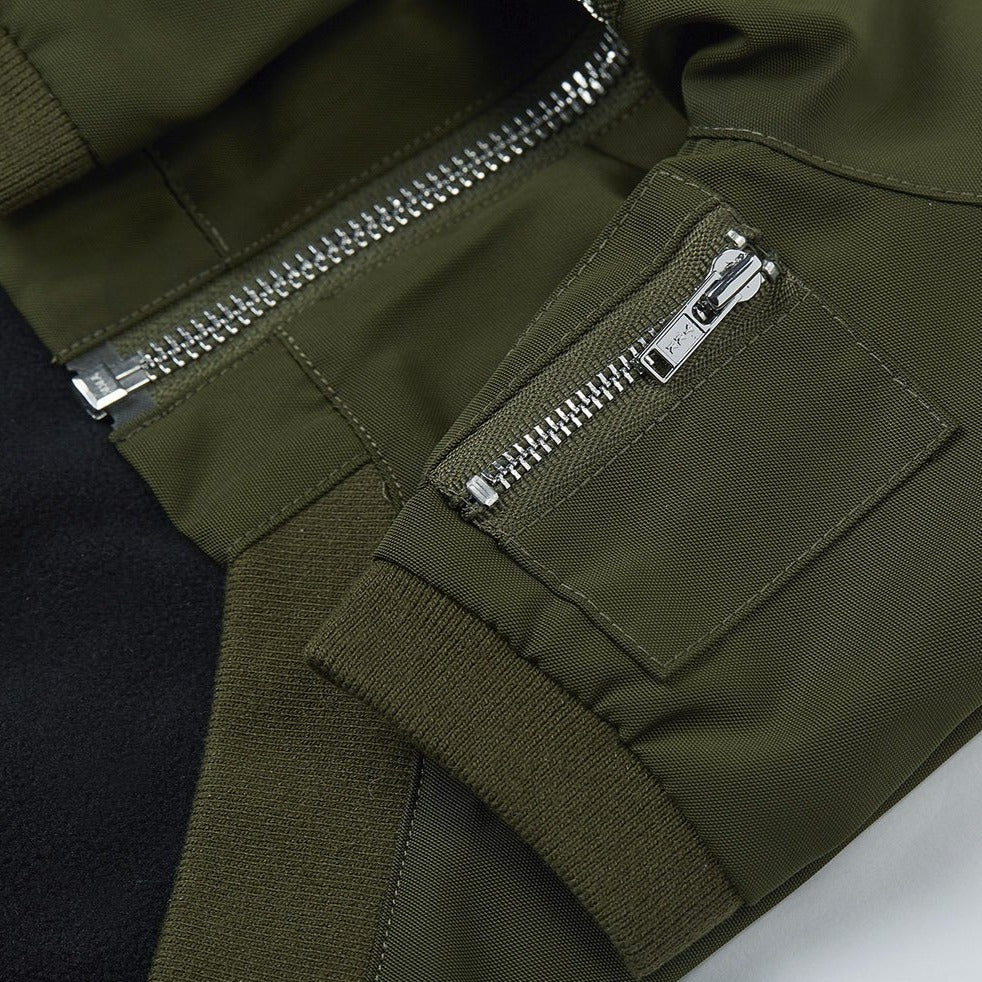 Zipped Bomber Jacket in Green
