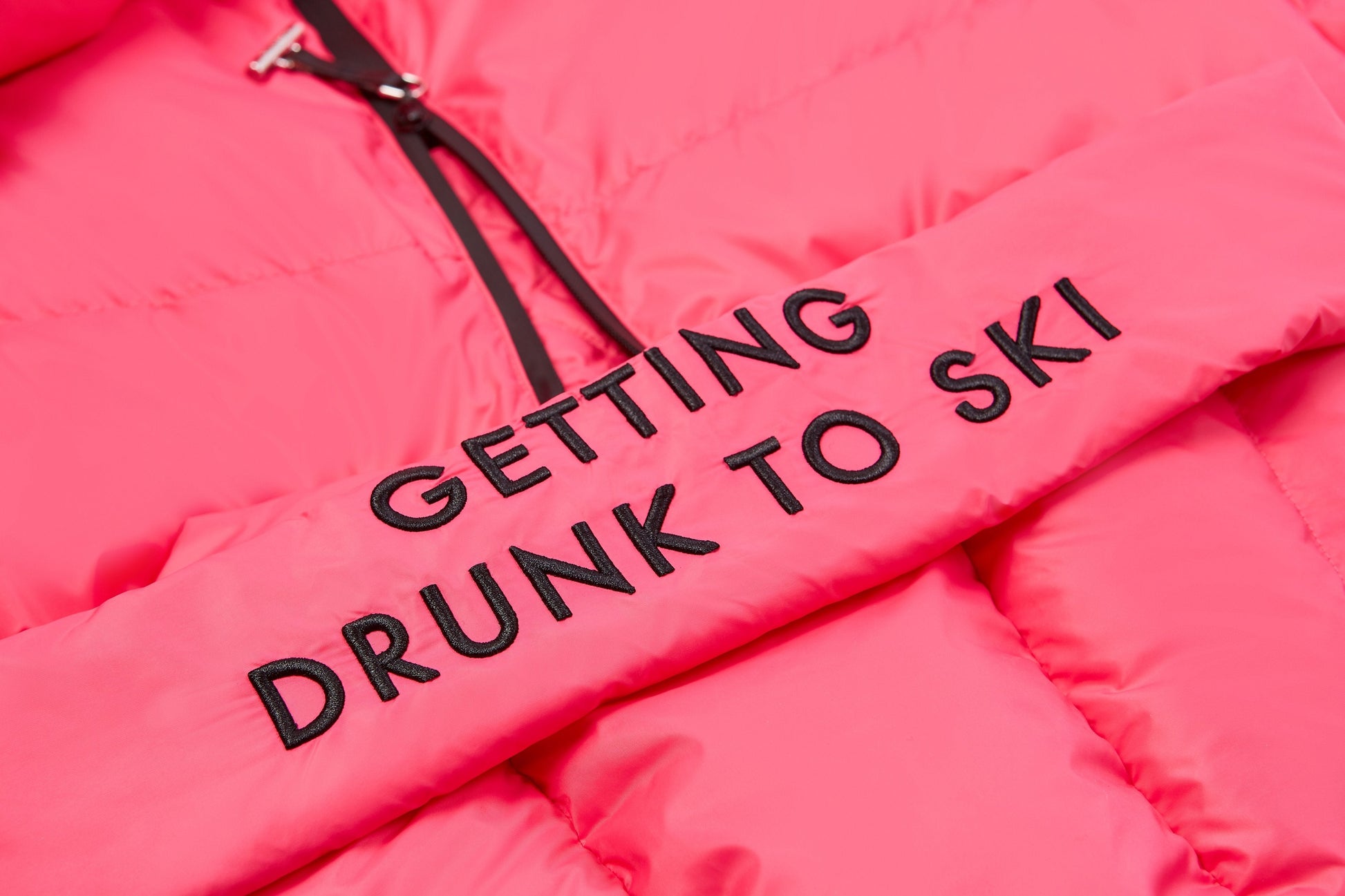 Rose Puffer Ski Jacket with Hood