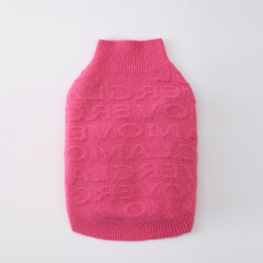 Textured Knit Jumper in Rose and White