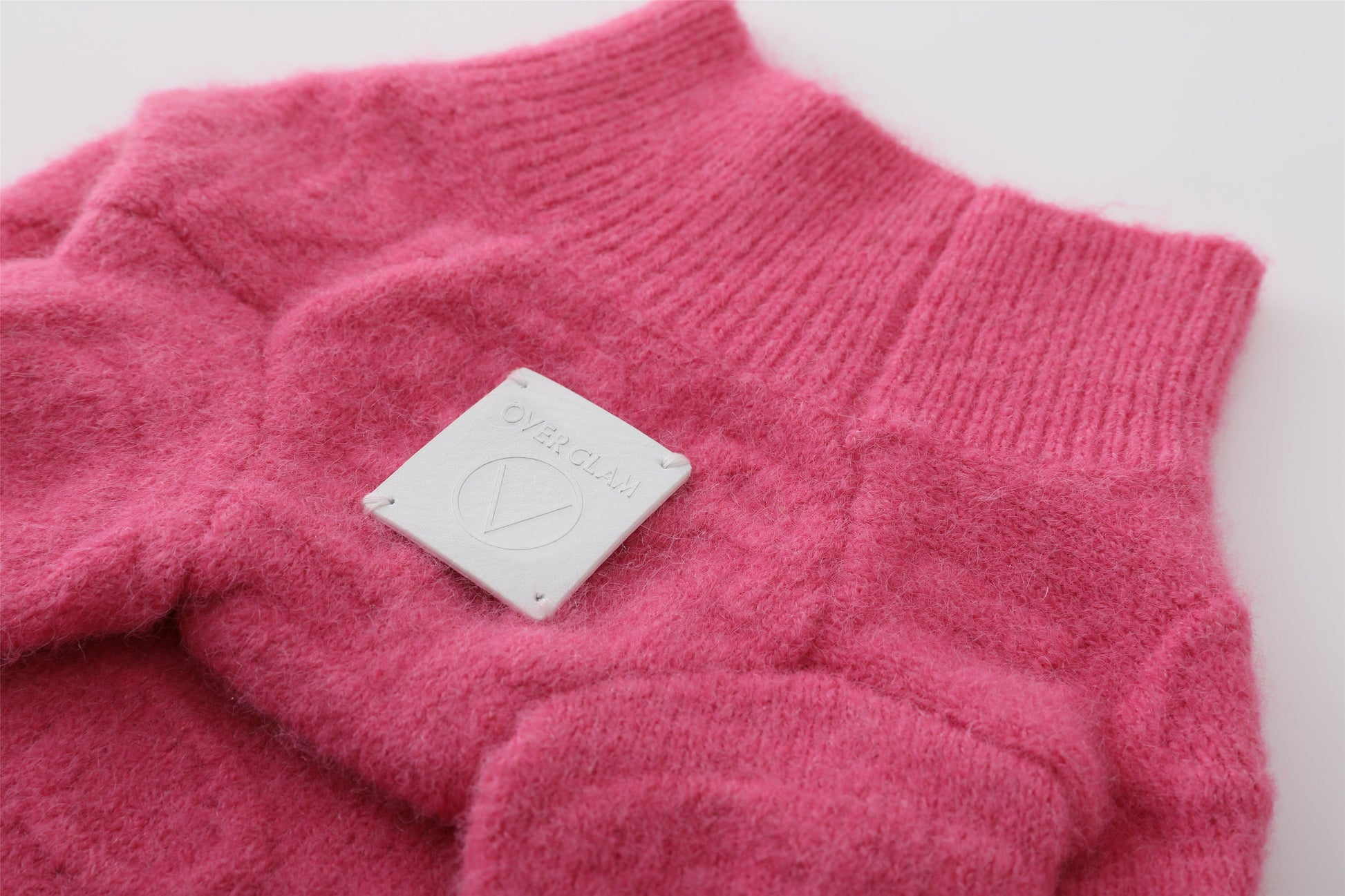 Textured Knit Jumper in Rose and White