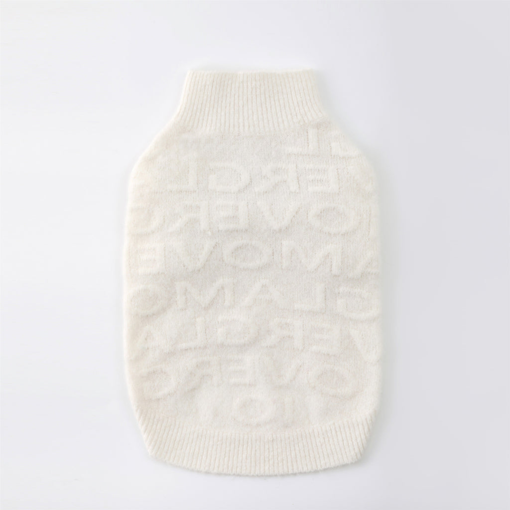 Textured Knit Jumper in Rose and White