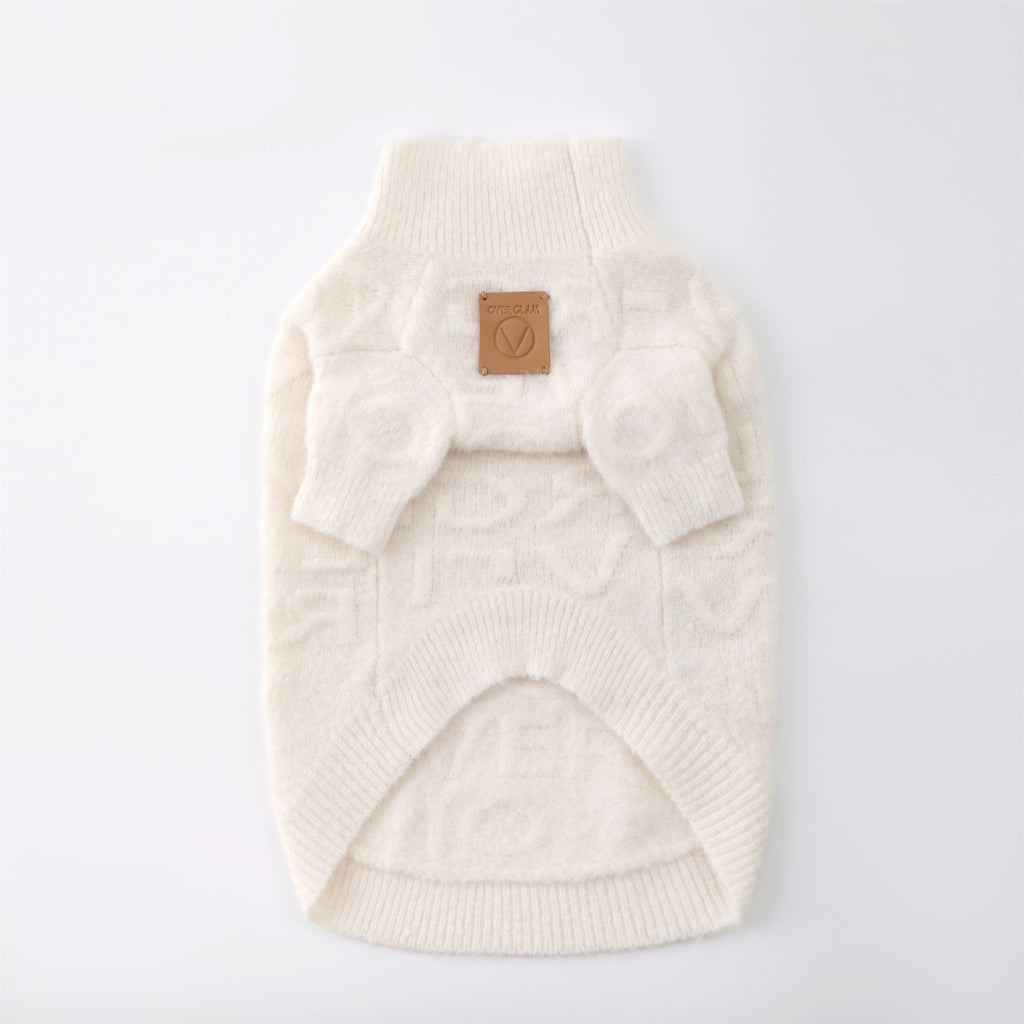 Textured Knit Jumper in Rose and White