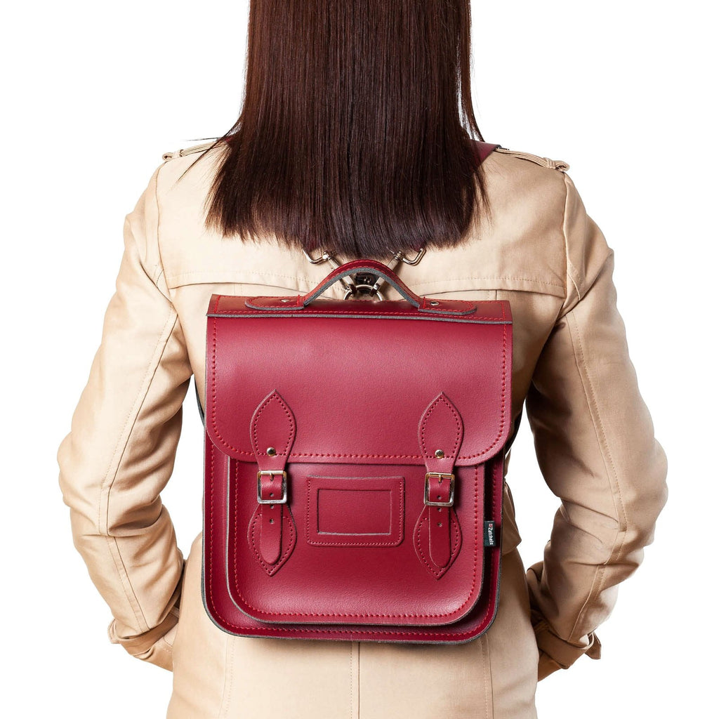 Handmade Leather City Backpack in Oxblood