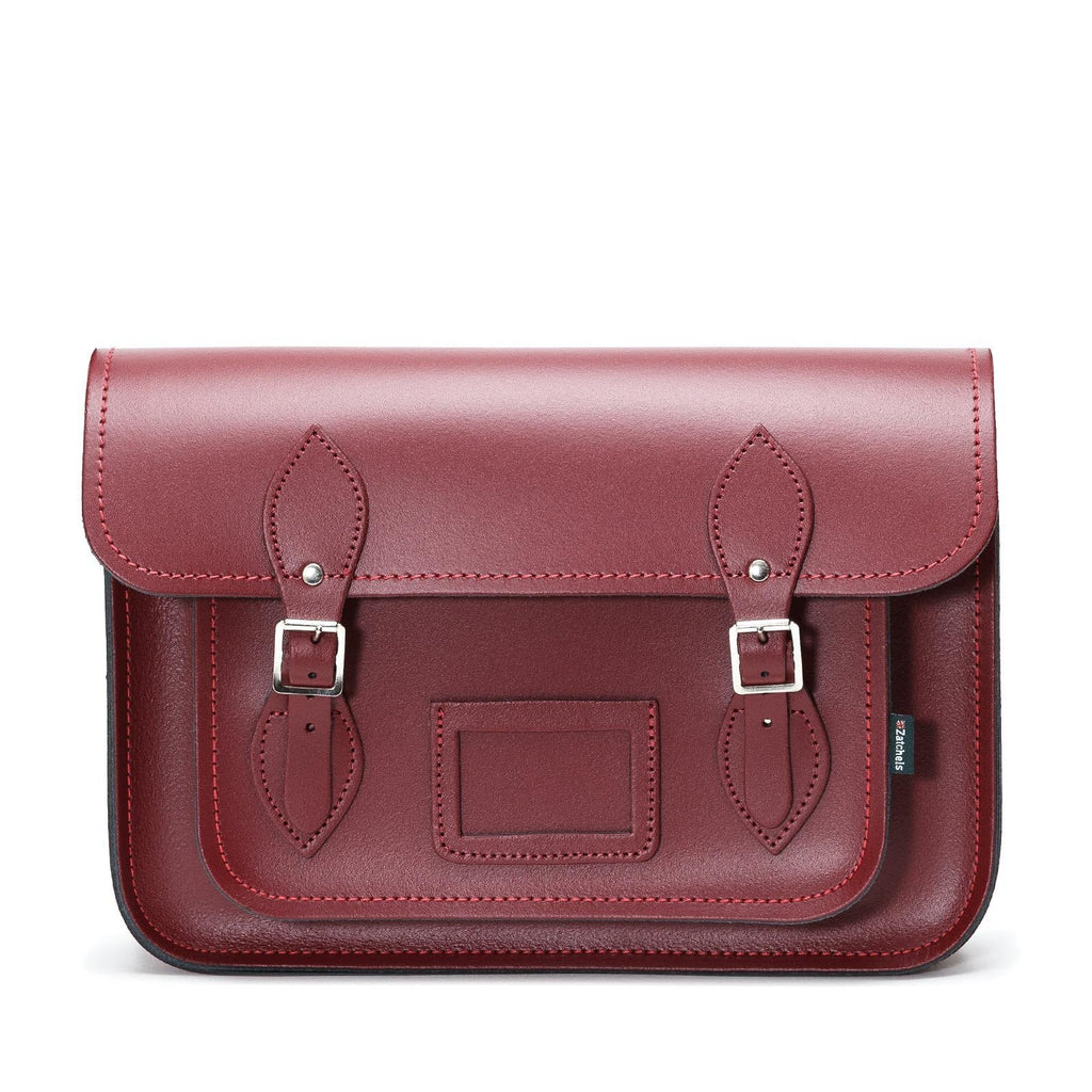 Handmade Leather Satchel in Oxblood Red