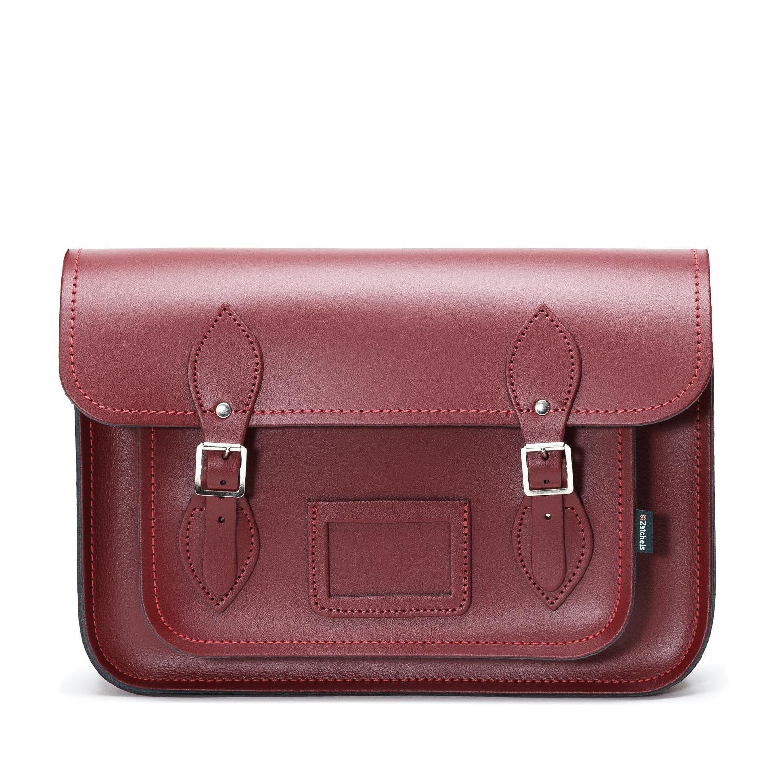 Handmade Leather Satchel in Oxblood Red