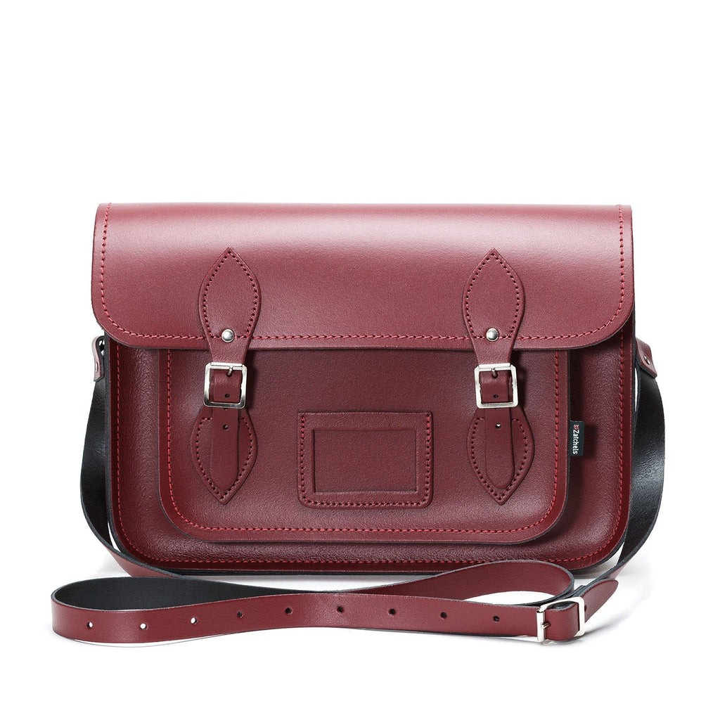 Handmade Leather Satchel in Oxblood Red