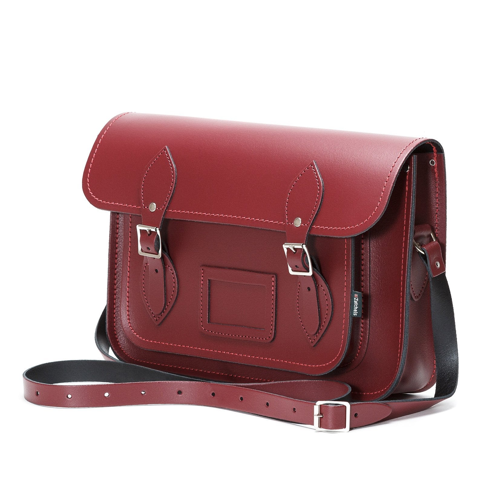 Handmade Leather Satchel in Oxblood Red