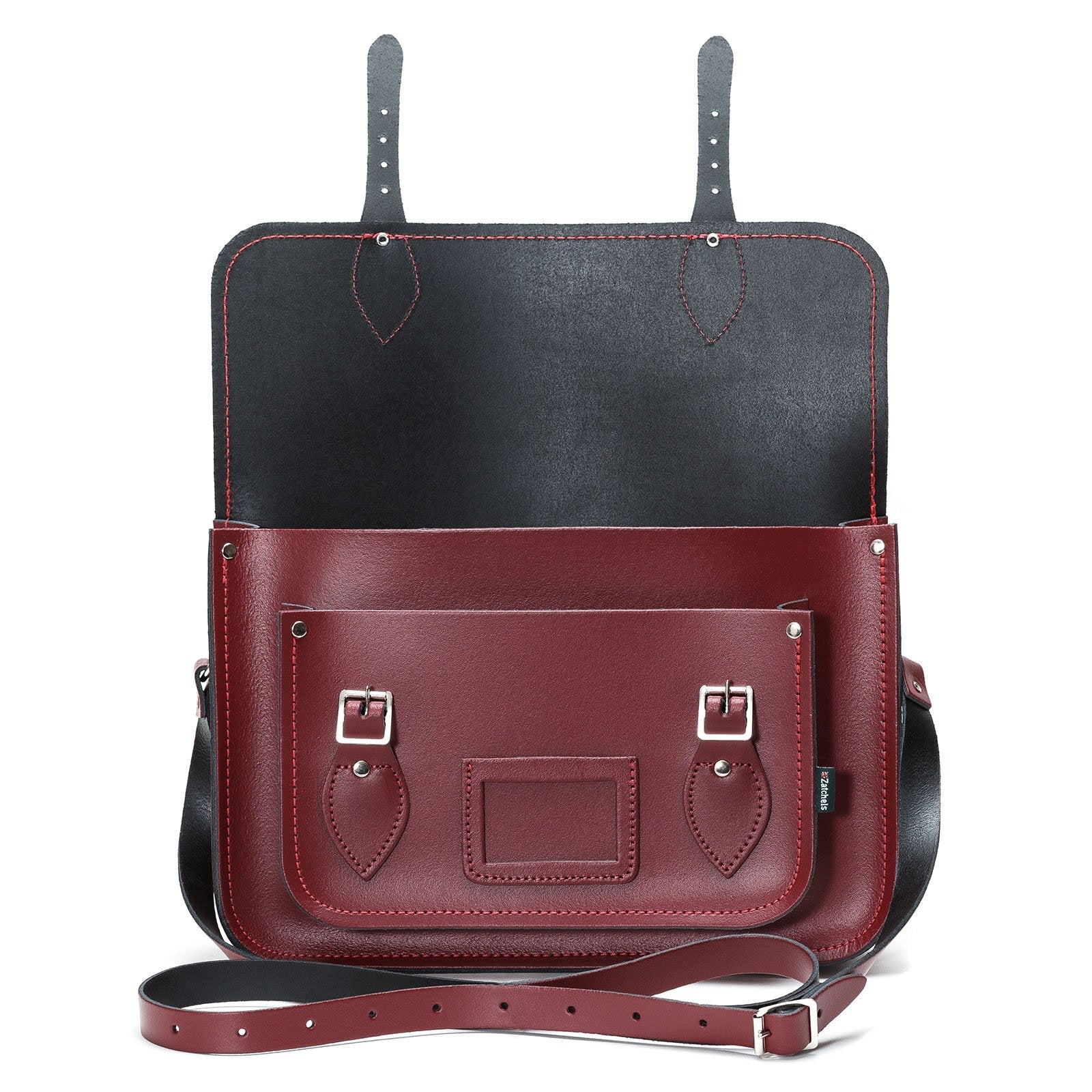 Handmade Leather Satchel in Oxblood Red
