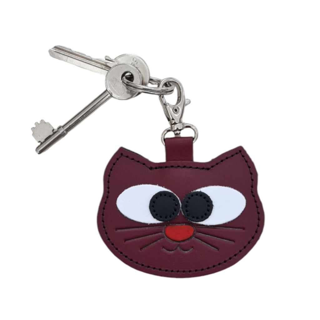 Oxblood Red Cat Bag Charm