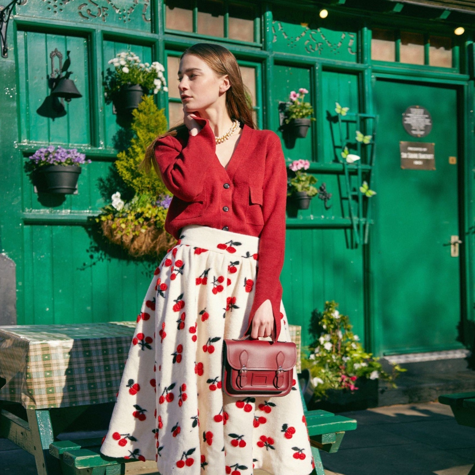 Leather Midi Satchel in Ivy Green - Pre-order Jan 2026 Delivery