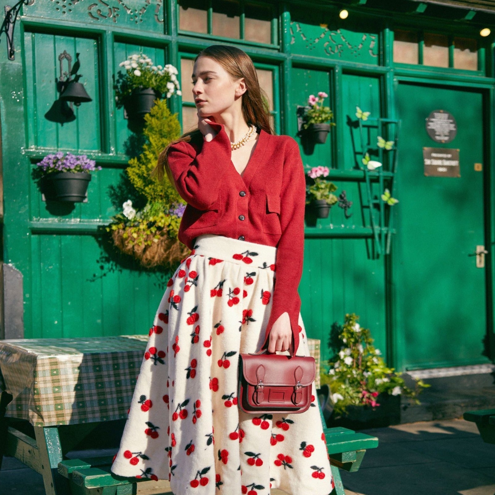 Leather Midi Satchel Pastel Kaleidoscope