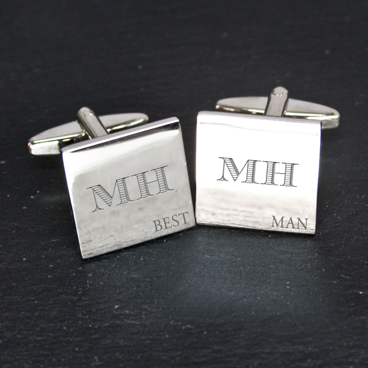 Personalised Classic Square Silver Cufflinks